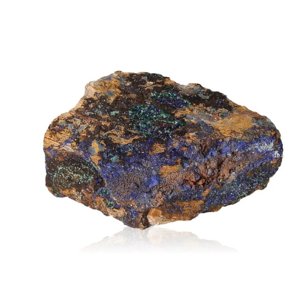 Azurite with Malachite crystal displaying deep blue and green hues, embodying natural beauty and potential for mental clarity.