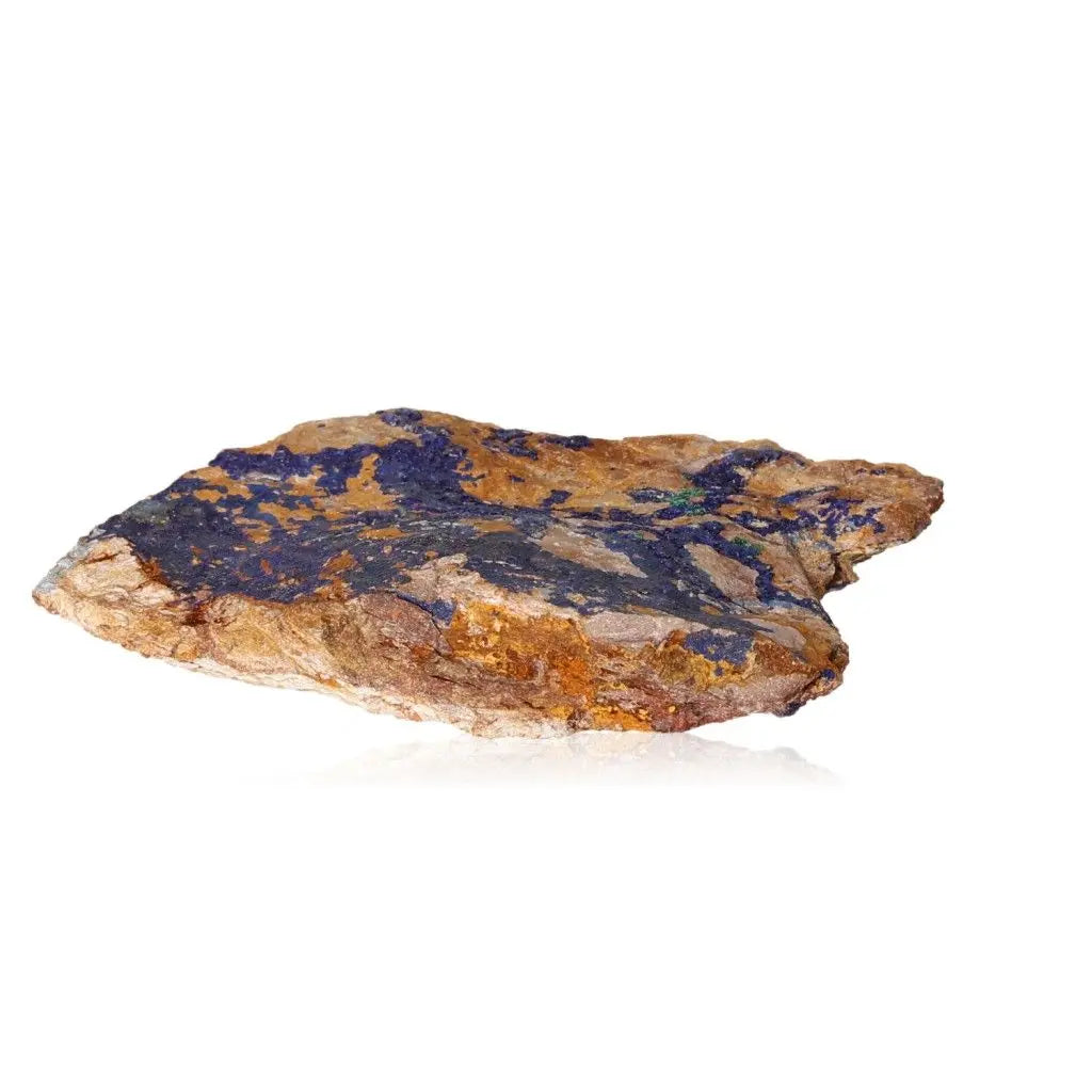 Azurite with Malachite stone displaying deep blue hues and intricate patterns, ideal for mental and spiritual enhancement.