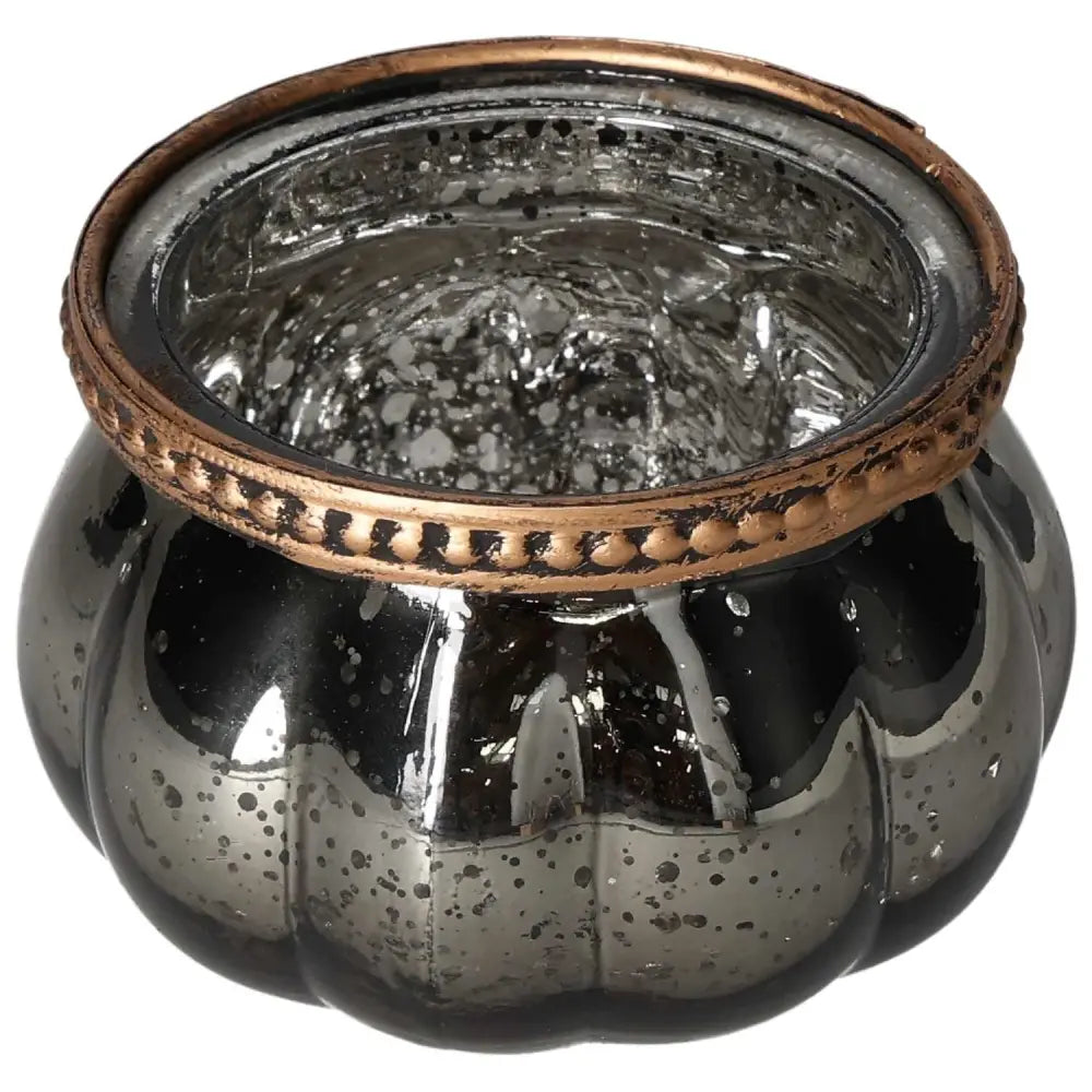 Elegant black glass lantern with metallic accents, crafted by Sylvia Crystals for a luxurious and modern home decor touch.