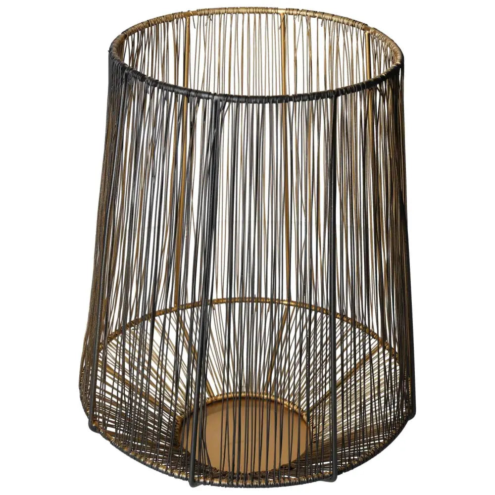 Black and Gold Metal Lantern by Sylvia Crystals, showcasing exquisite craftsmanship and elegance.