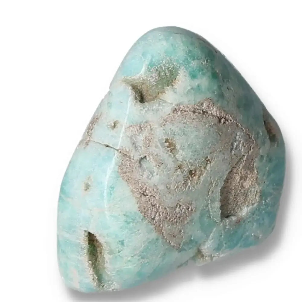 Blue Aragonite Obelisk from Pakistan with soothing blue hues for serenity and elegance, perfect for emotional balance and tranquility.