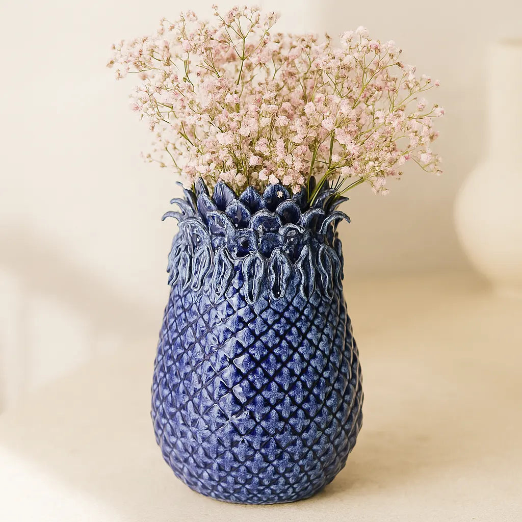 Blue Stoneware Vase – Serene Beauty and Classic Elegance Sylvia Crystals Sp. z o.o.