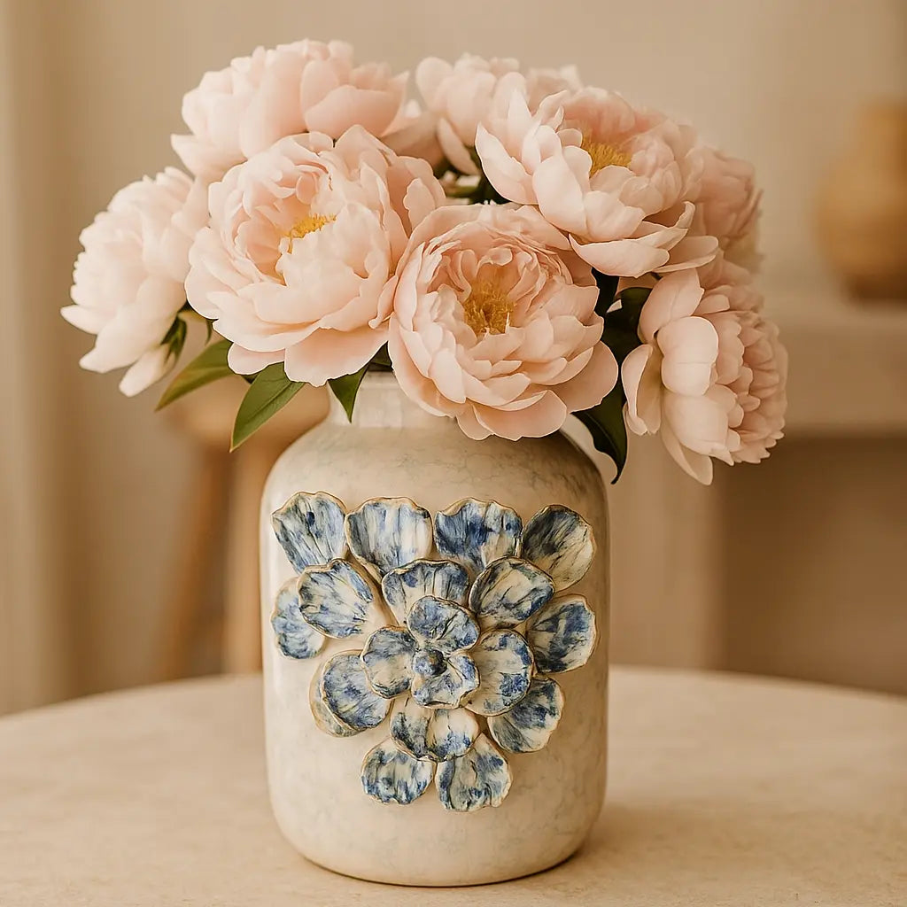 Blue Stoneware Vase – Serene Elegance and Timeless Design Sylvia Crystals Sp. z o.o.