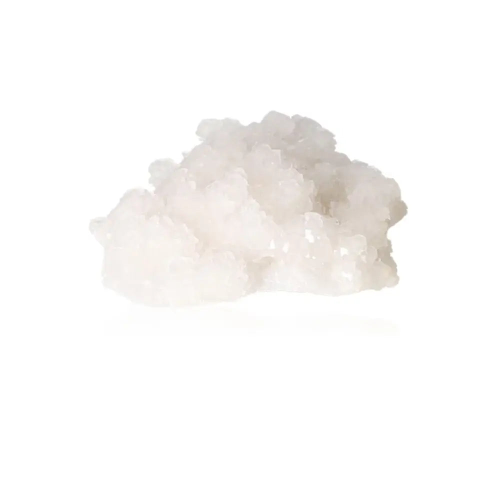 White calcite crystal cluster enhancing self-confidence and focus.