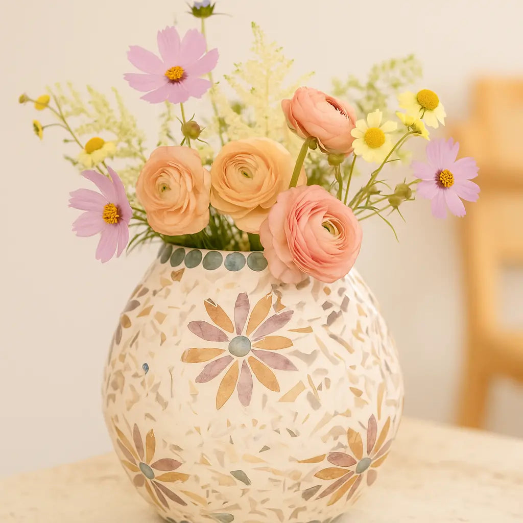 Capiz Style Vase – Delicate Elegance and Light-Reflecting Beauty Sylvia Crystals Sp. z o.o.