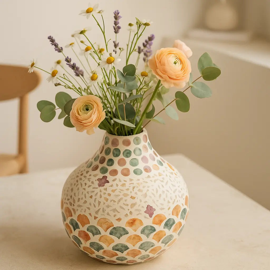 Capiz Style Vase – Radiant Elegance and Light-Reflecting Beauty Sylvia Crystals Sp. z o.o.