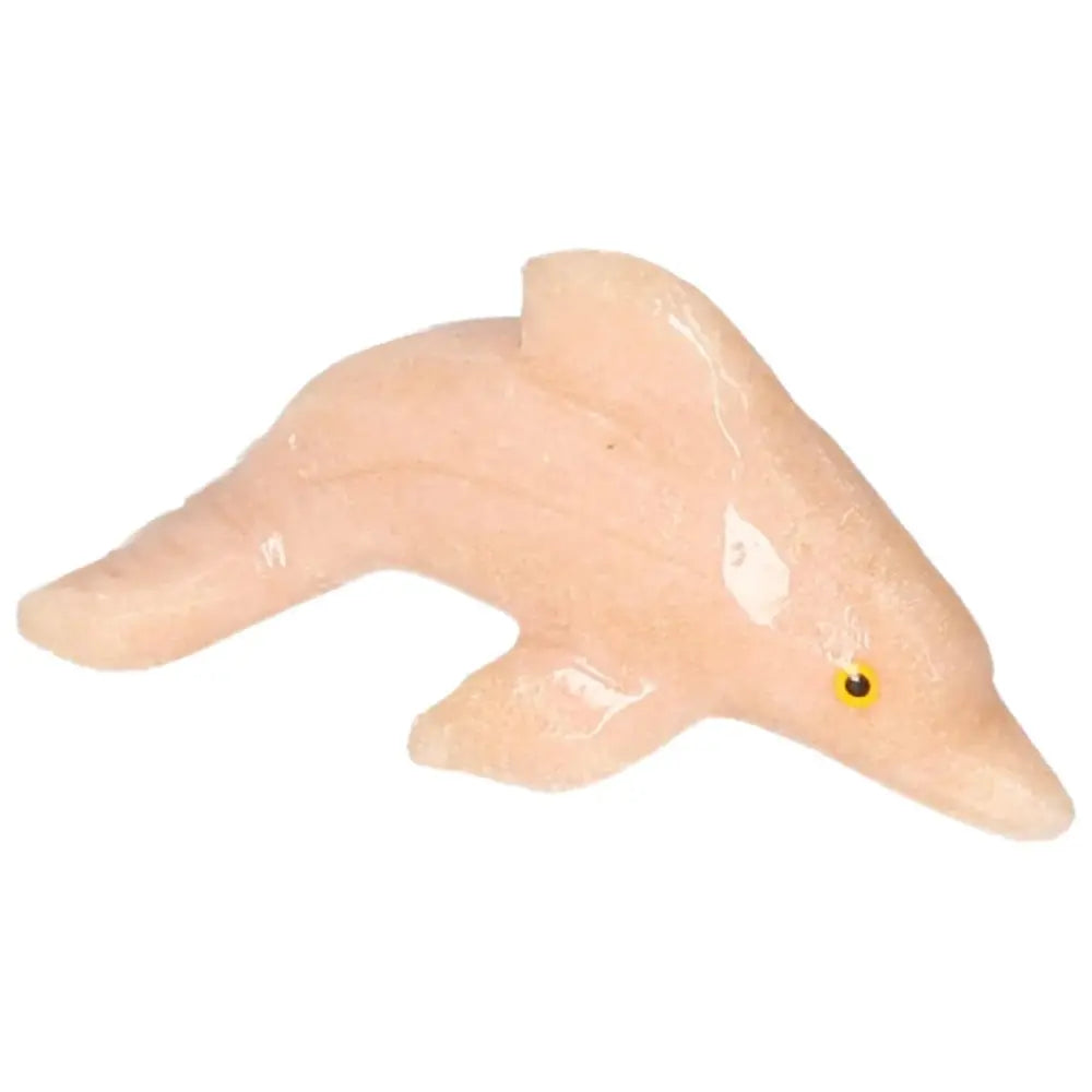 Carved Dolomite Dolphin figurine from Sylvia Crystals, symbolizing emotional tranquility and crafted from high-grade dolomite.