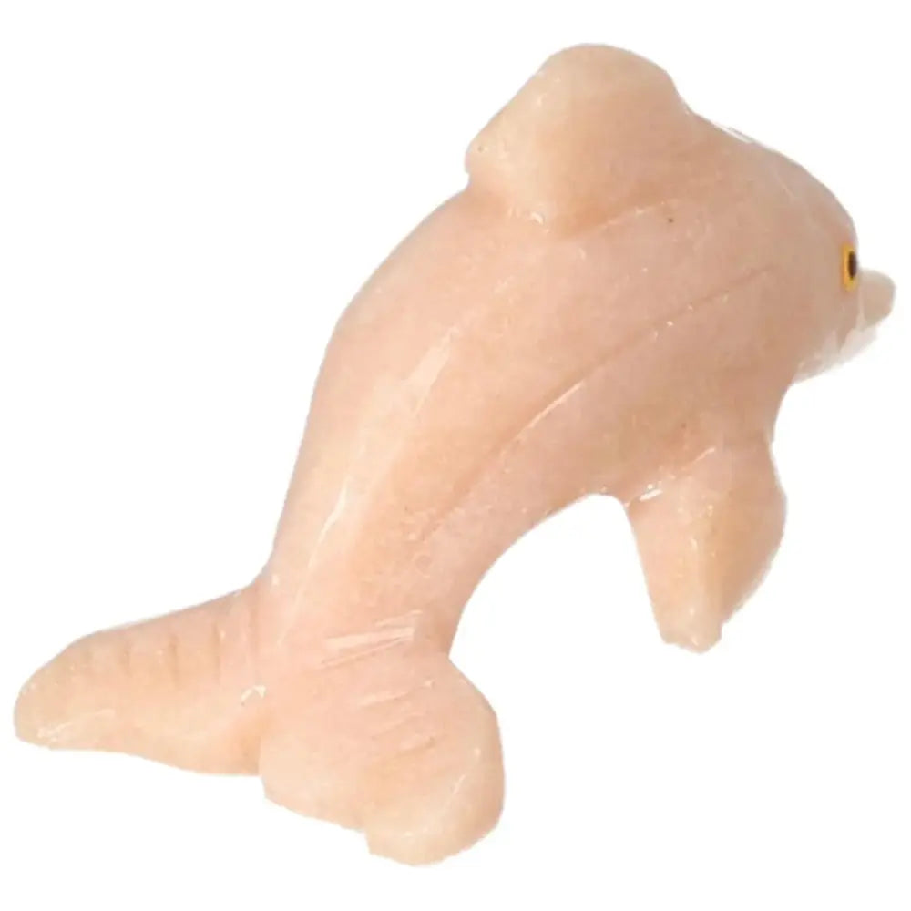 Carved Dolomite Dolphin figurine from Sylvia Crystals, crafted for decor and emotional tranquility in premium dolomite.
