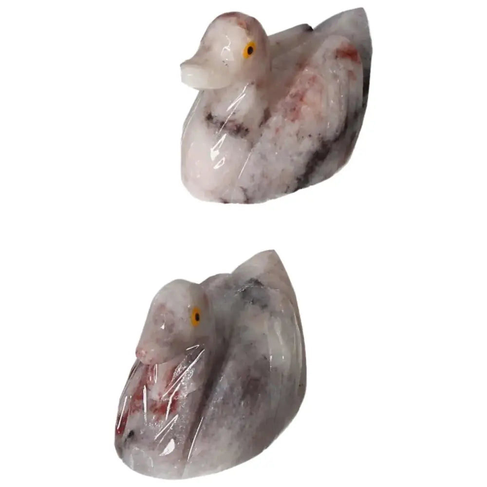 Exquisite Carved Dolomite Duck by Sylvia Crystals, enhancing emotional stability with calming properties and luxury design.