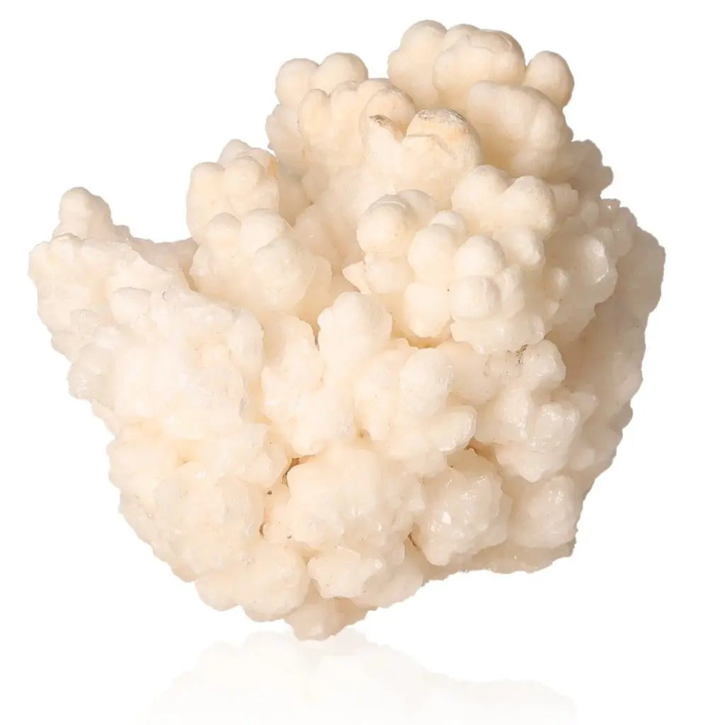 Alt Tag: White cave calcite stalactite cluster showcasing intricate natural growth and layered textures, ideal for collectors and spiritual enthusiasts.