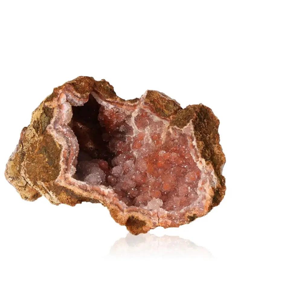 Chalcedony Stalactite geode showcasing intricate crystals, premium Sylvia Crystals formation symbolizing luxury and spirituality.