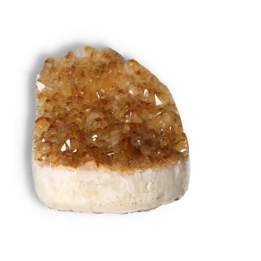 Citrine Druze crystal from Sylvia Crystals, known for inspiring energy and positivity.