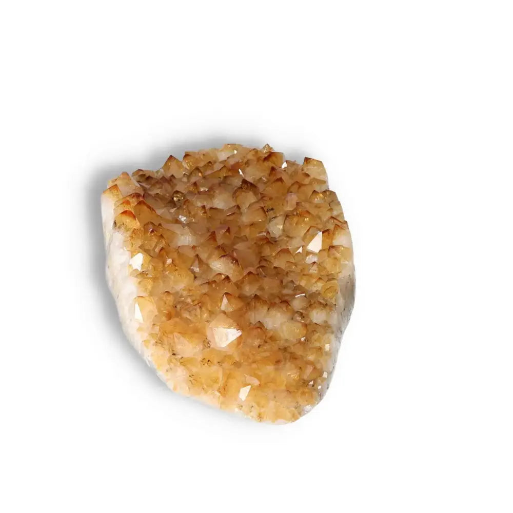 Citrine Druze crystal by Sylvia Crystals, featuring radiant yellow hues symbolizing inspiration and energy for new ventures.