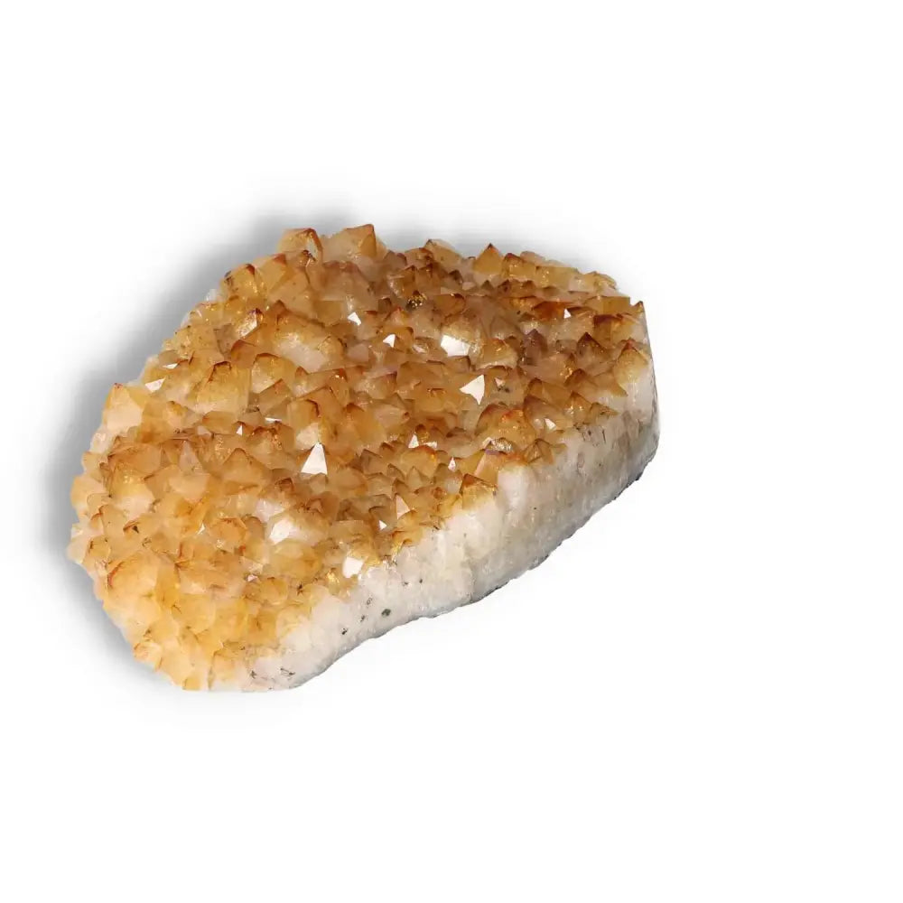 Citrine Druze crystal by Sylvia Crystals, showcasing its elegant and spiritual aura, perfect for inspiration and new ventures.