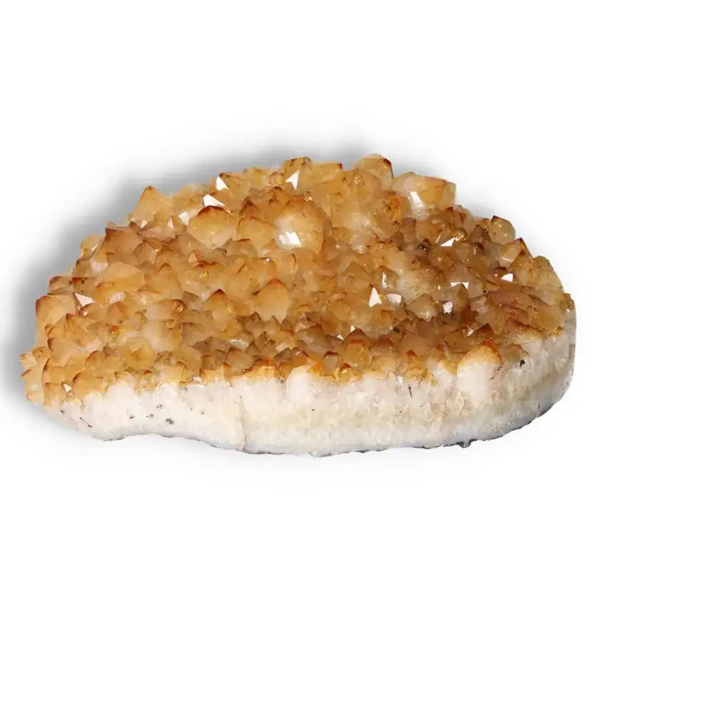 Elegant Citrine Druze crystal with vibrant yellow hues, known for its energy and inspiration qualities, from Sylvia Crystals.