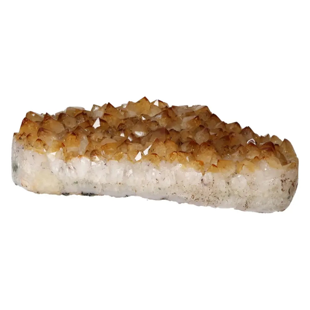 Citrine Druze crystal from Sylvia Crystals, known for its energizing properties and quality craftsmanship, perfect for new ventures.