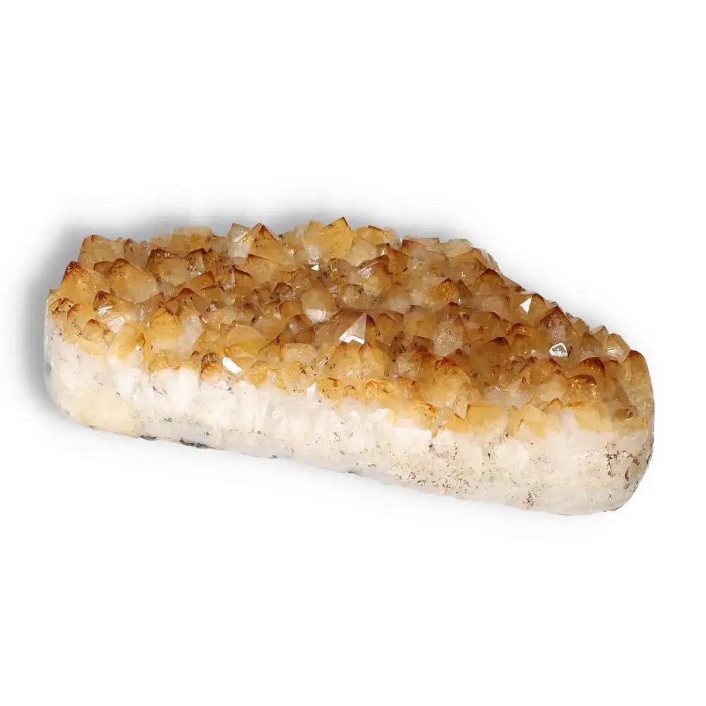 Premium Citrine Druze crystal showcasing vibrant yellow hues, perfect for inspiring energy and enthusiasm, from Sylvia Crystals collection.