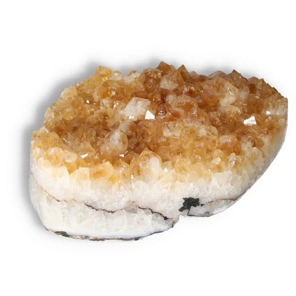 Citrine Druze crystal cluster showcasing its vibrant yellow hues and natural form, ideal for energy and inspiration.