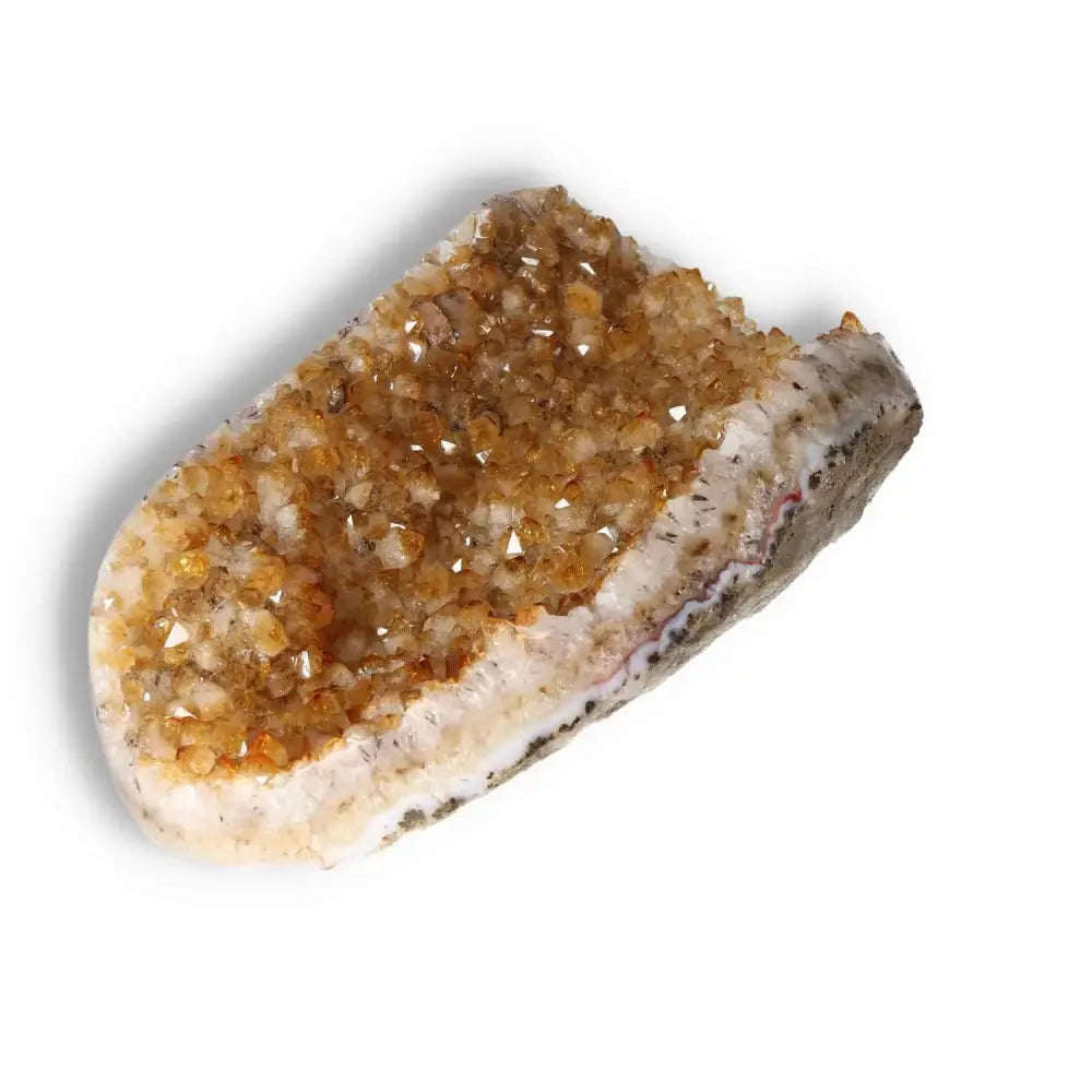 Citrine Druze crystal by Sylvia Crystals, showcasing vibrant yellow hues with a natural, earthy texture, ideal for energy and inspiration.