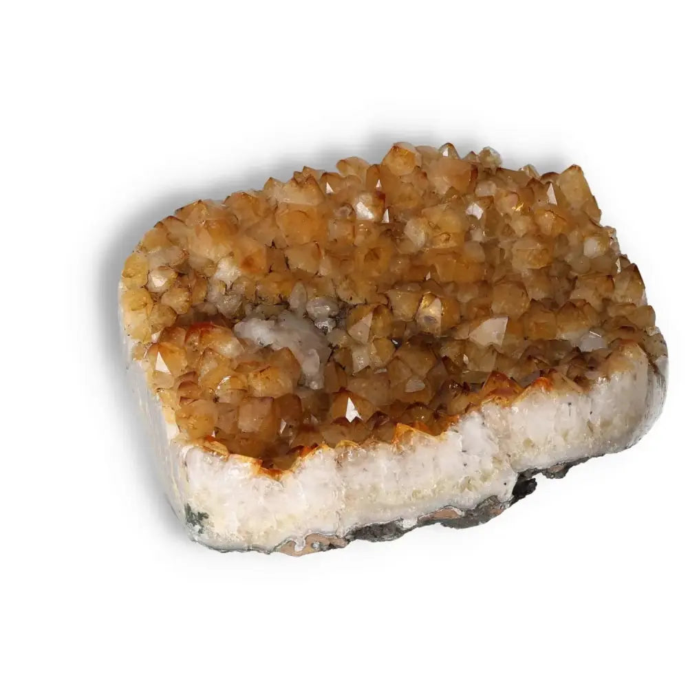 Citrine Druze with Calcite by Sylvia Crystals, showcasing a blend of spirituality and contemporary design for conscious living.