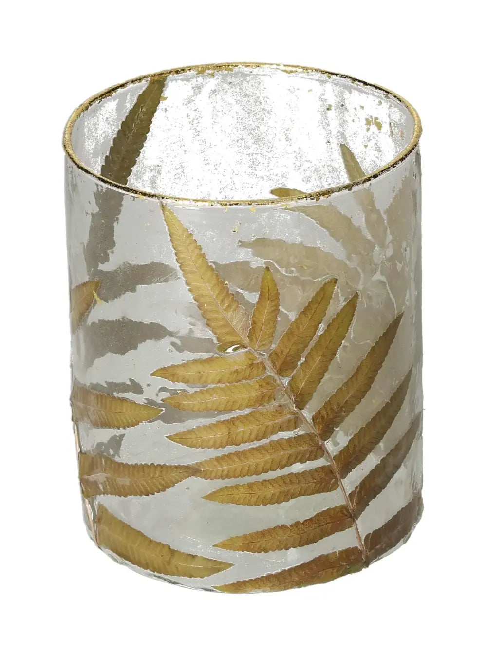Luxury Clear Candle Holder with Leaf Motif, 13x10x10, featuring intricate design and premium crystal finish by Sylvia Crystals.