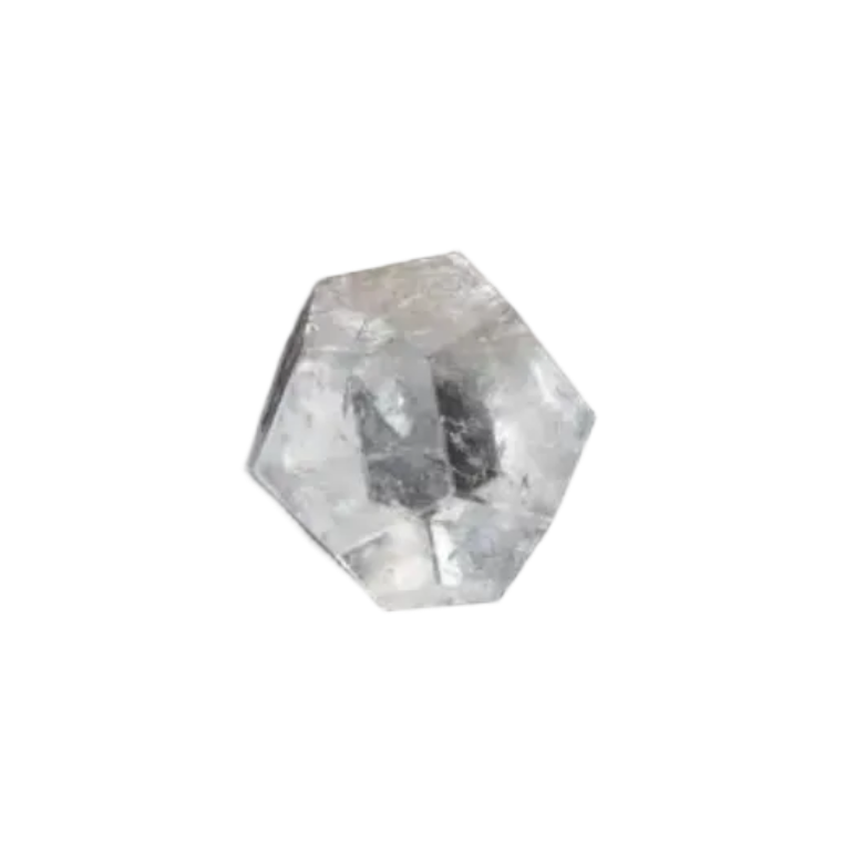 Clear Quartz Geometric Sphere 3 cm on black background, ideal for purification and harmonizing energy, absorbs negative vibrations and radiation.