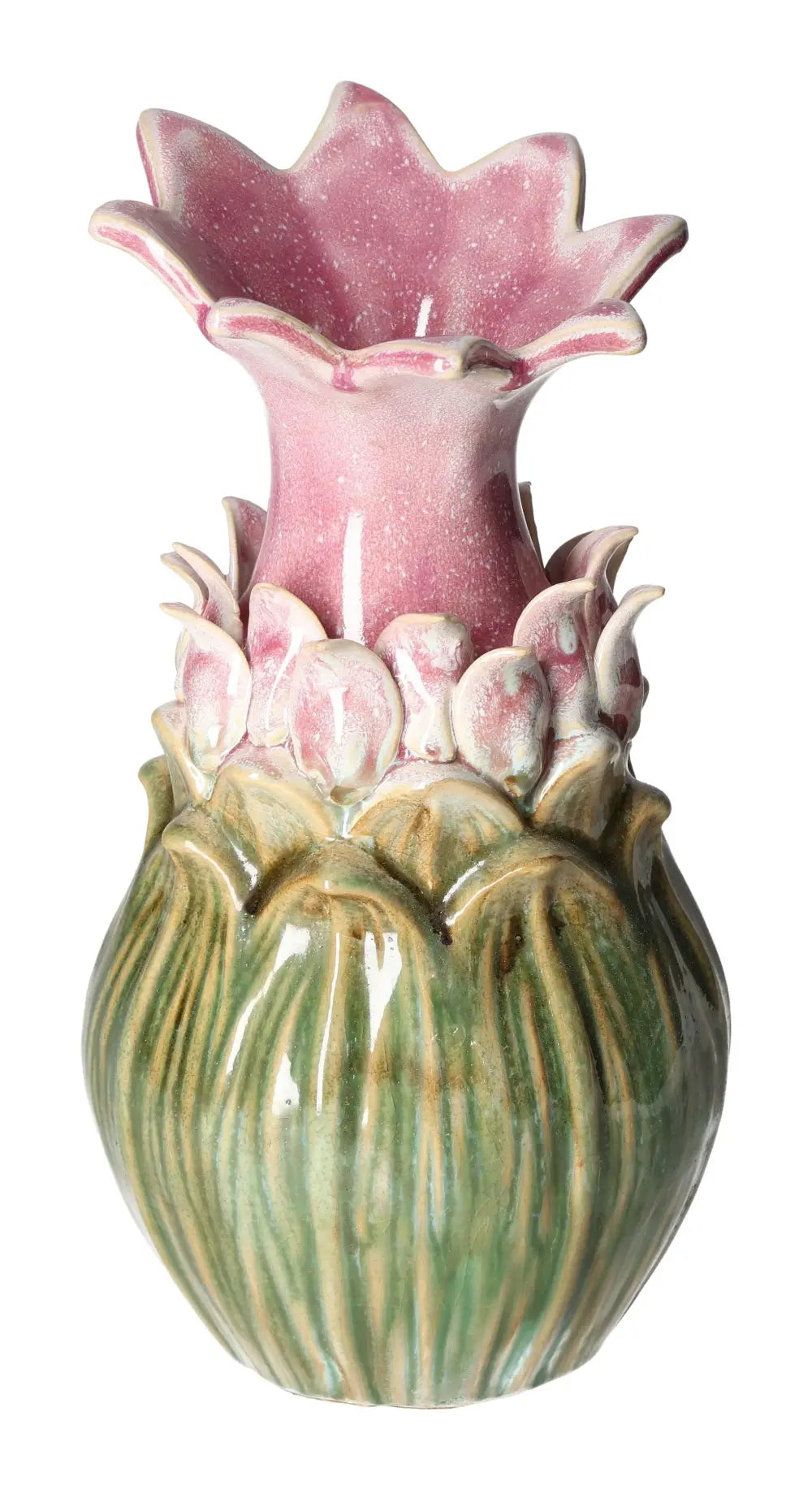 Colorful stoneware vase with floral design, size 14.5x14.5x27.5 cm, crafted from high-quality materials for home decor elegance.