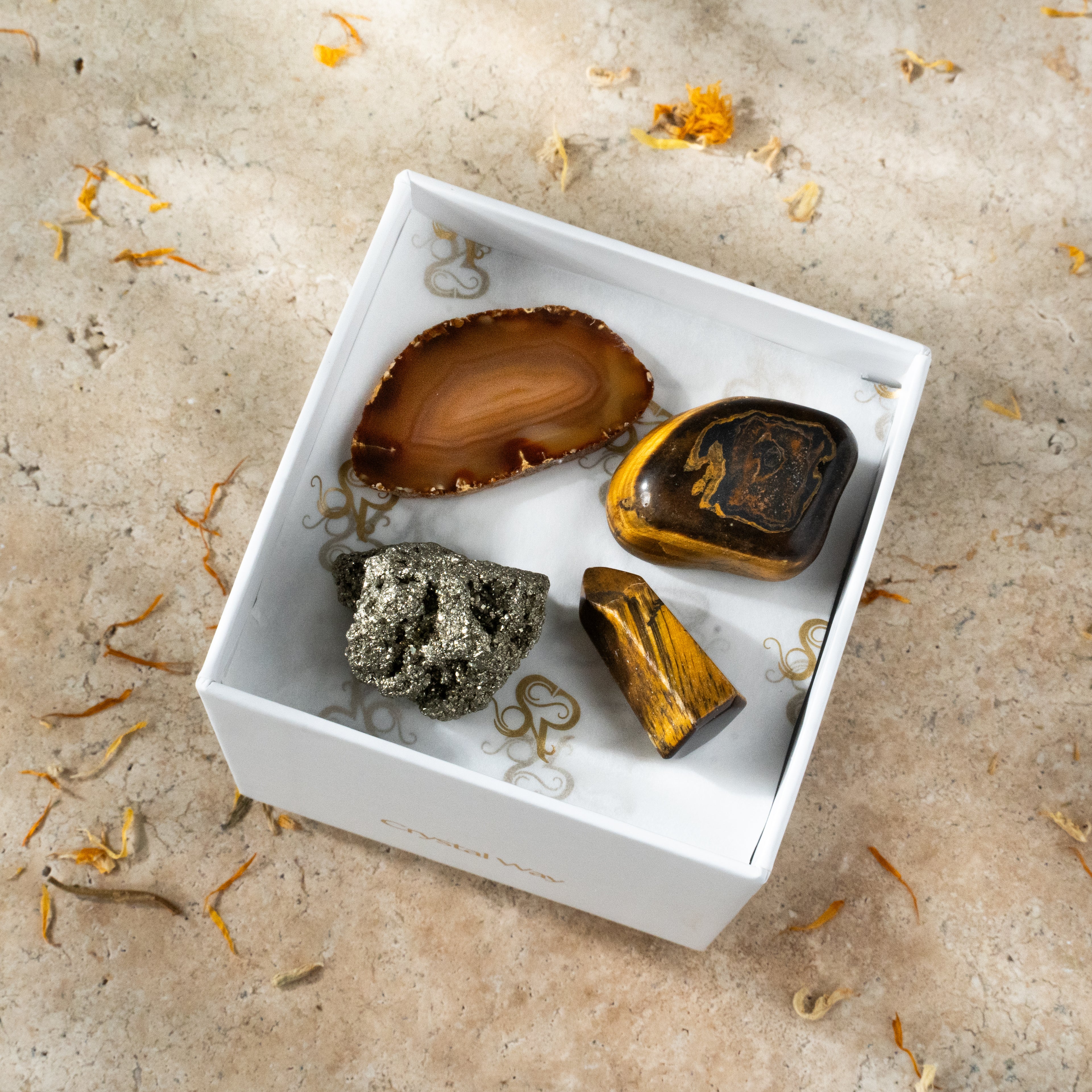 Taurus Zodiac Crystal Set Stones for Stability and Balance 001234