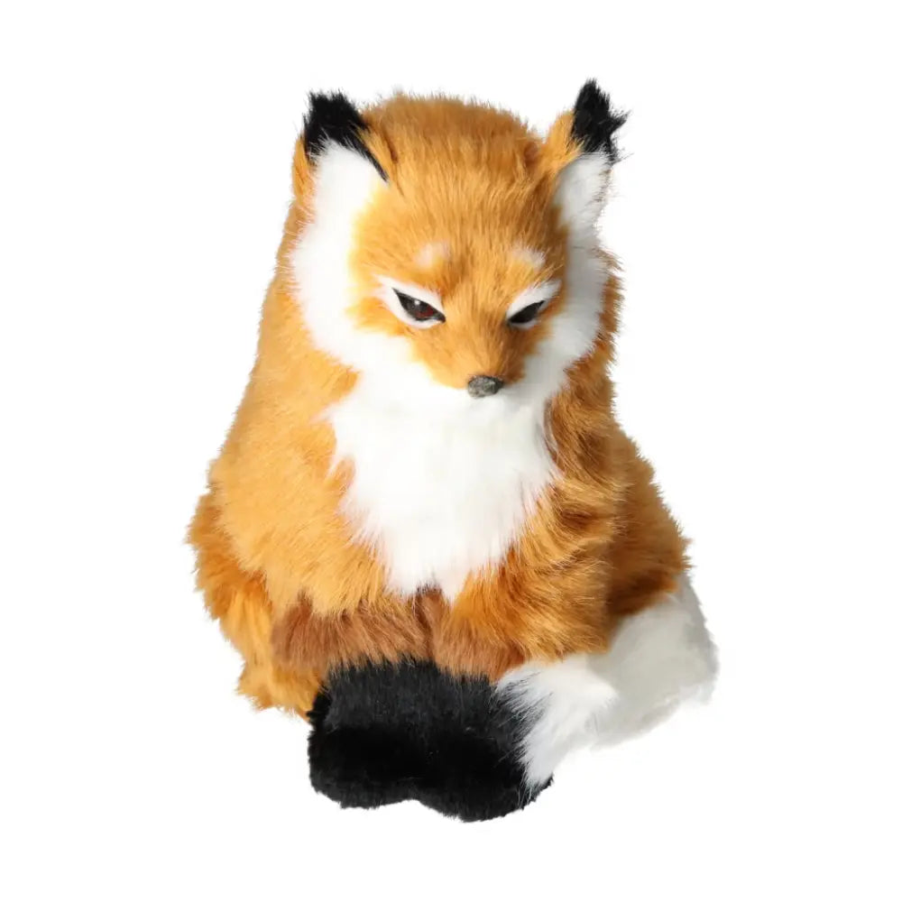 Plush toy fox with lifelike features, sitting gracefully. Perfect for collectors and nature lovers.