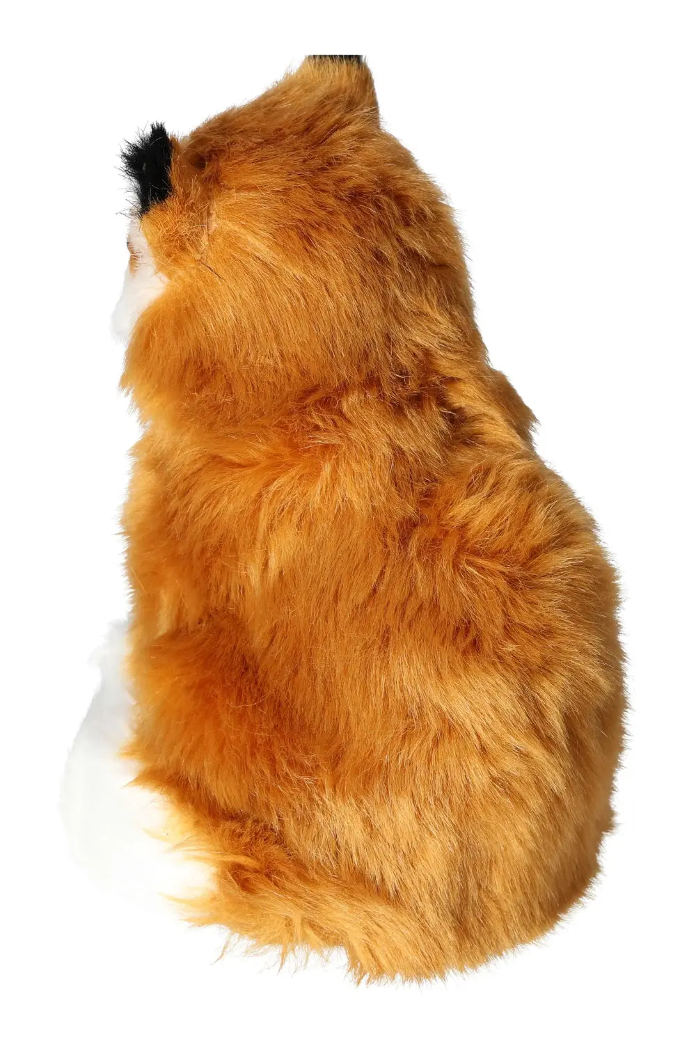 "Rear view of Sylvia Crystals Fox 21 cm adorned in plush fur, symbolizing luxury and sustainable living."