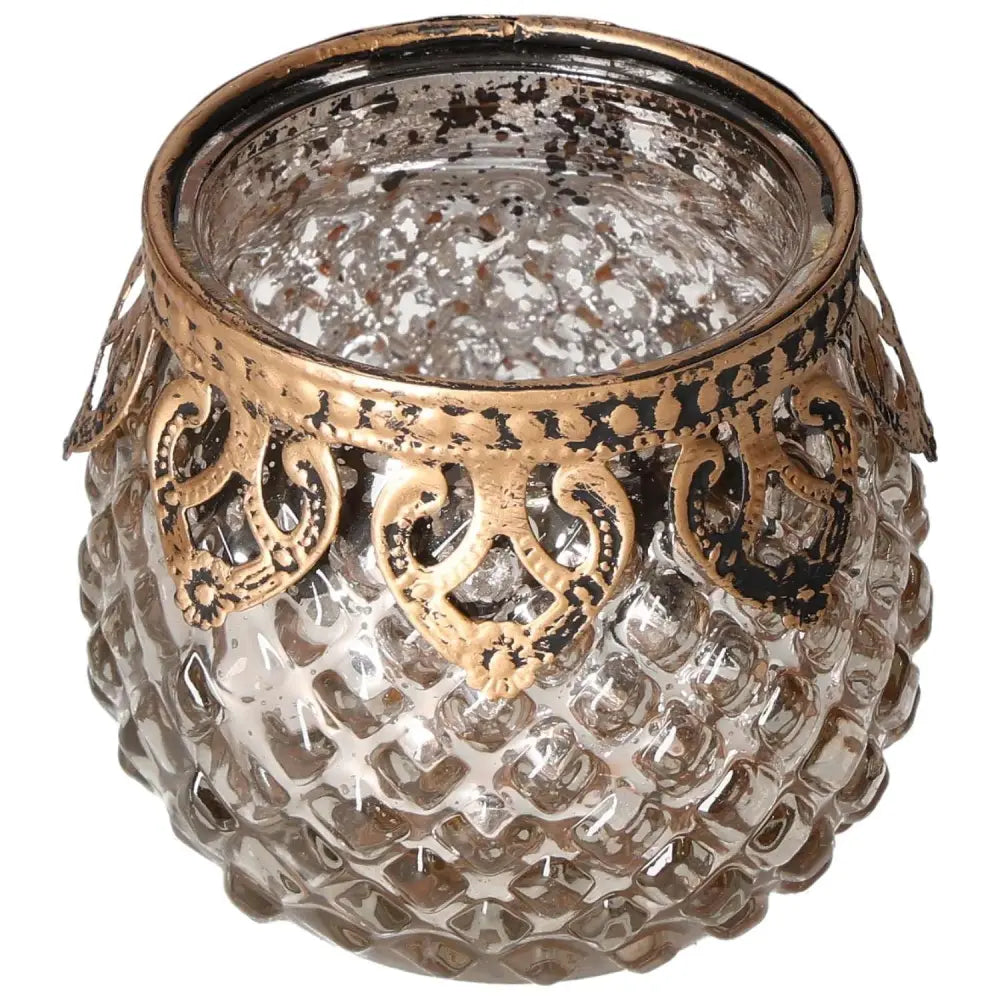Elegant Sylvia Crystals Decorative Lantern with intricate golden detailing, ideal for creating a serene, mindful ambiance.