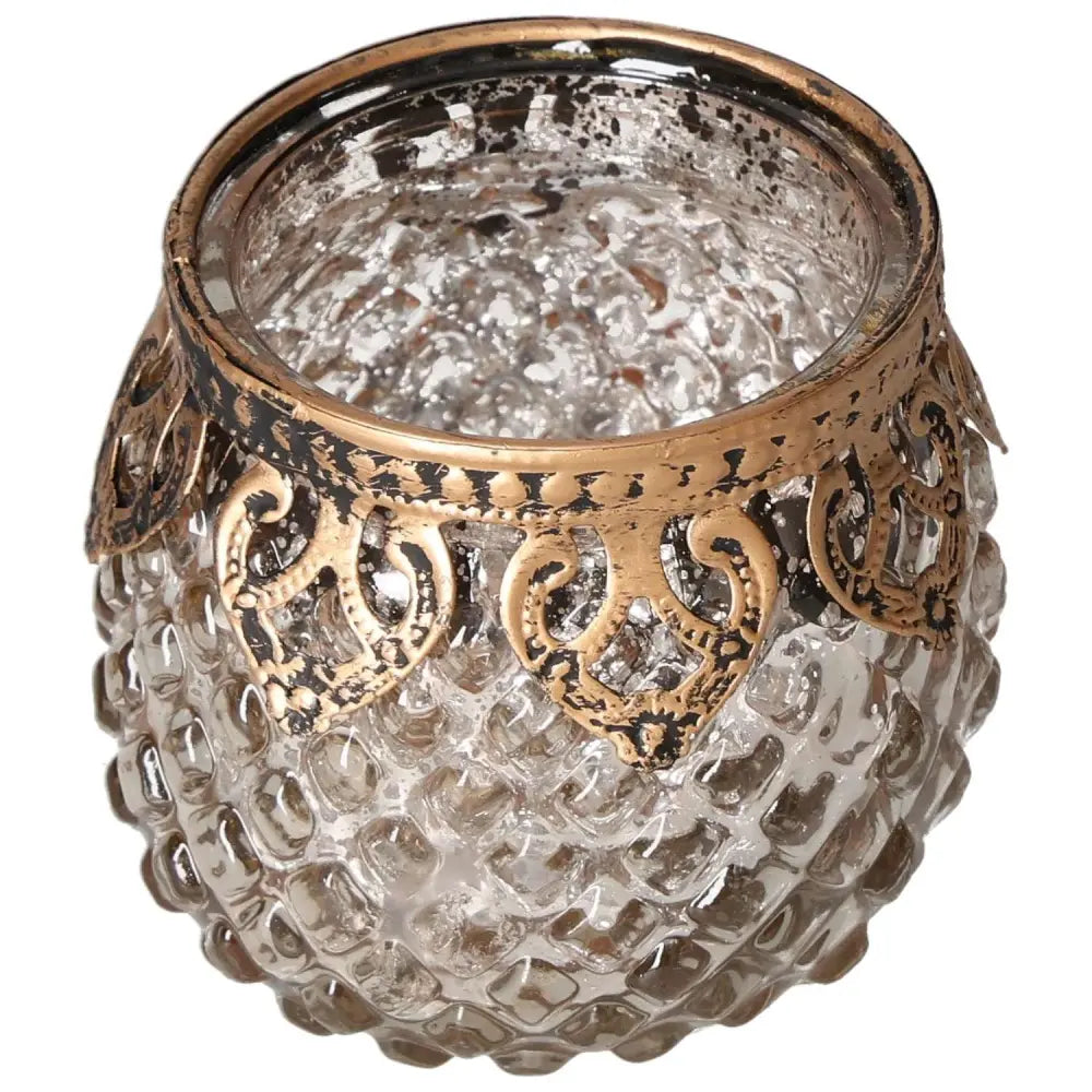 Premium Decorative Lantern with intricate gold design and textured glass, perfect for enhancing any ambiance with Sylvia Crystals elegance.