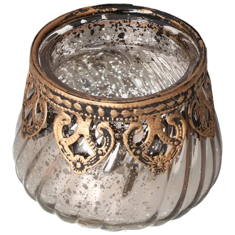 Elegant Sylvia Crystals decorative lantern with intricate metallic detailing, perfect for adding luxury and tranquility to home decor.