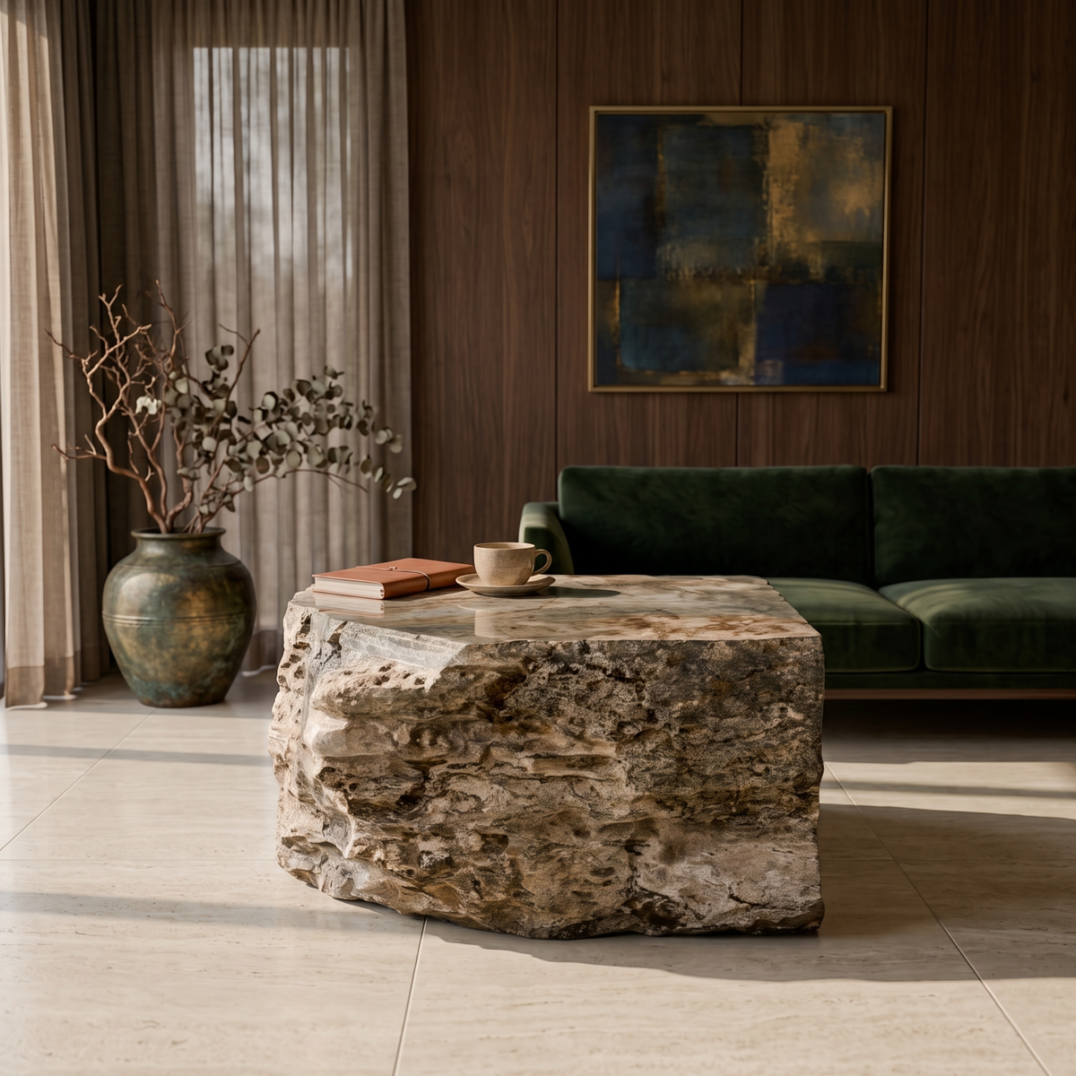Calcite onyx plinth 600 × 750 × 650 mm