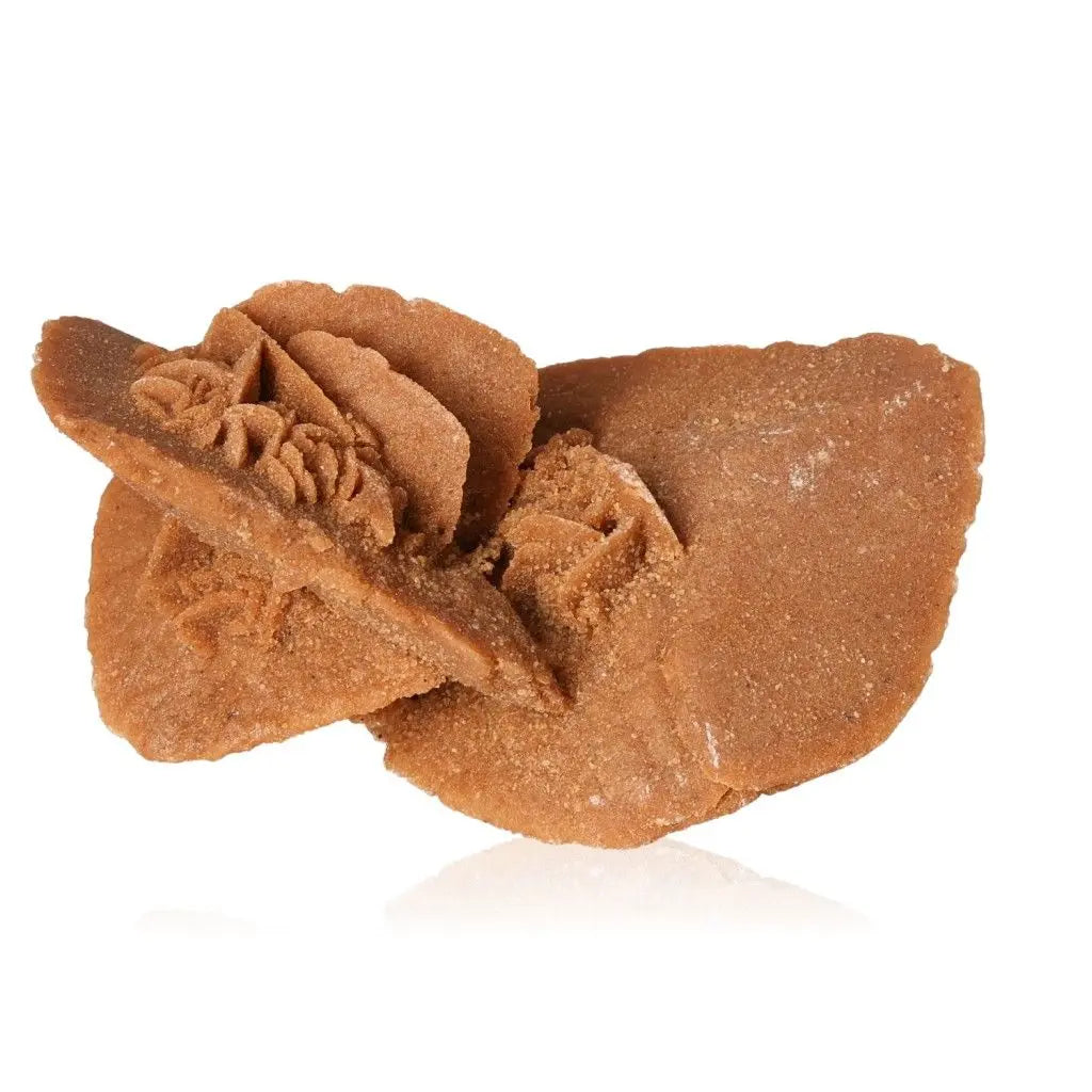 "Ethically sourced Moroccan Desert Rose crystal by Sylvia Crystals, showcasing natural gypsum and barite formations"