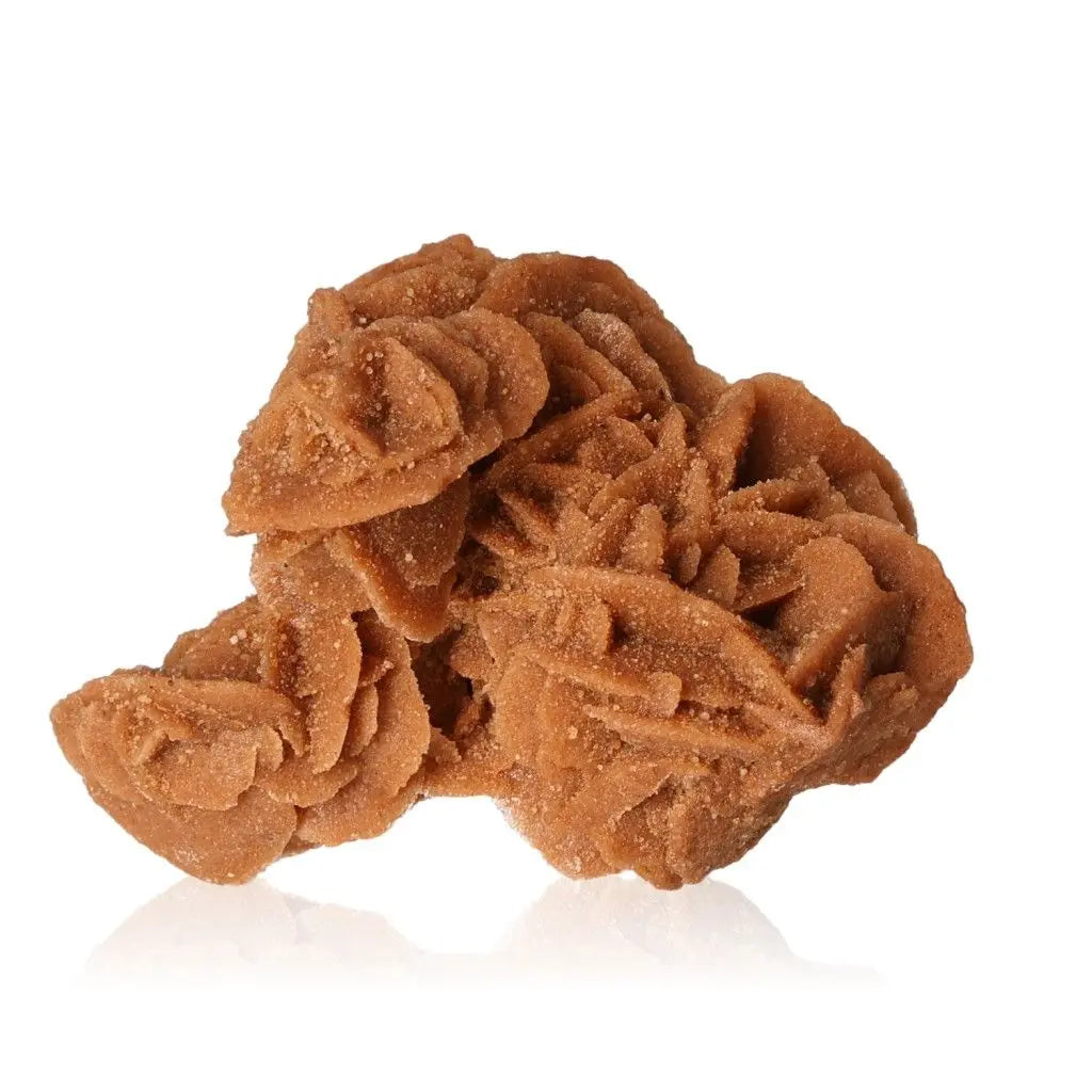 Desert Rose crystal formation, ethically sourced from Morocco by Sylvia Crystals, showcases nature's sculptural beauty.