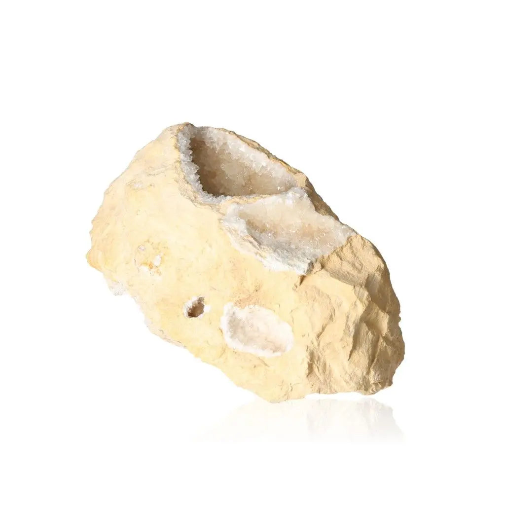 Dogtooth Calcite Geode XXL with sharp calcite crystals, ideal for energy amplification and spiritual growth.