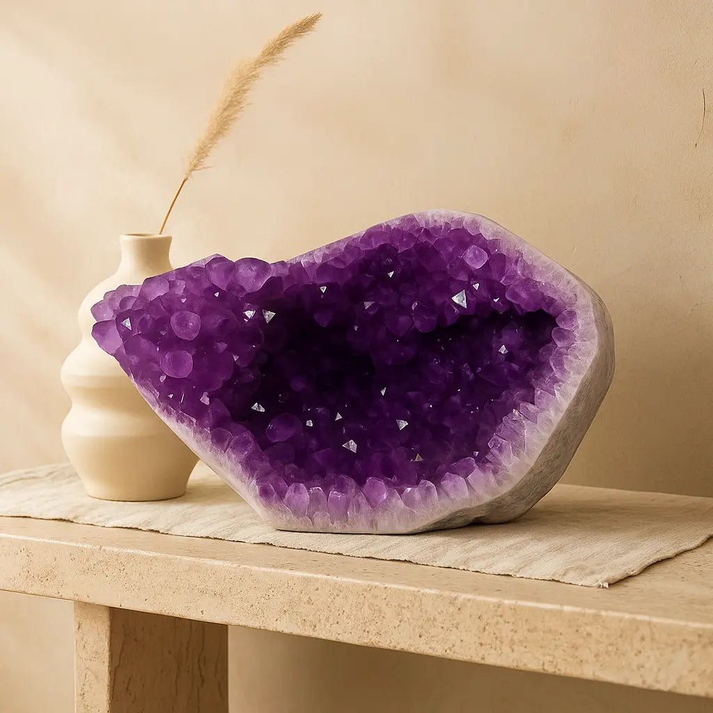 Extra Large Polished Amethyst Druze Cluster Sylvia Crystals Sp. z o.o.