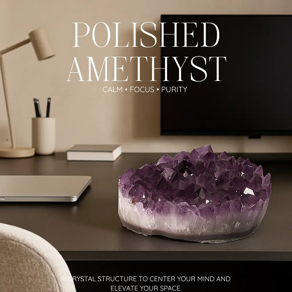 Extra Large Polished Amethyst Druze Cluster Sylvia Crystals Sp. z o.o.