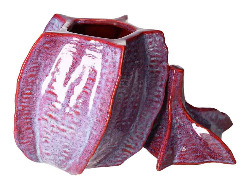 Luxurious fine purple earthenware jar, premium craftsmanship, 20.5x19x29, from Sylvia Crystals' elegant collection.