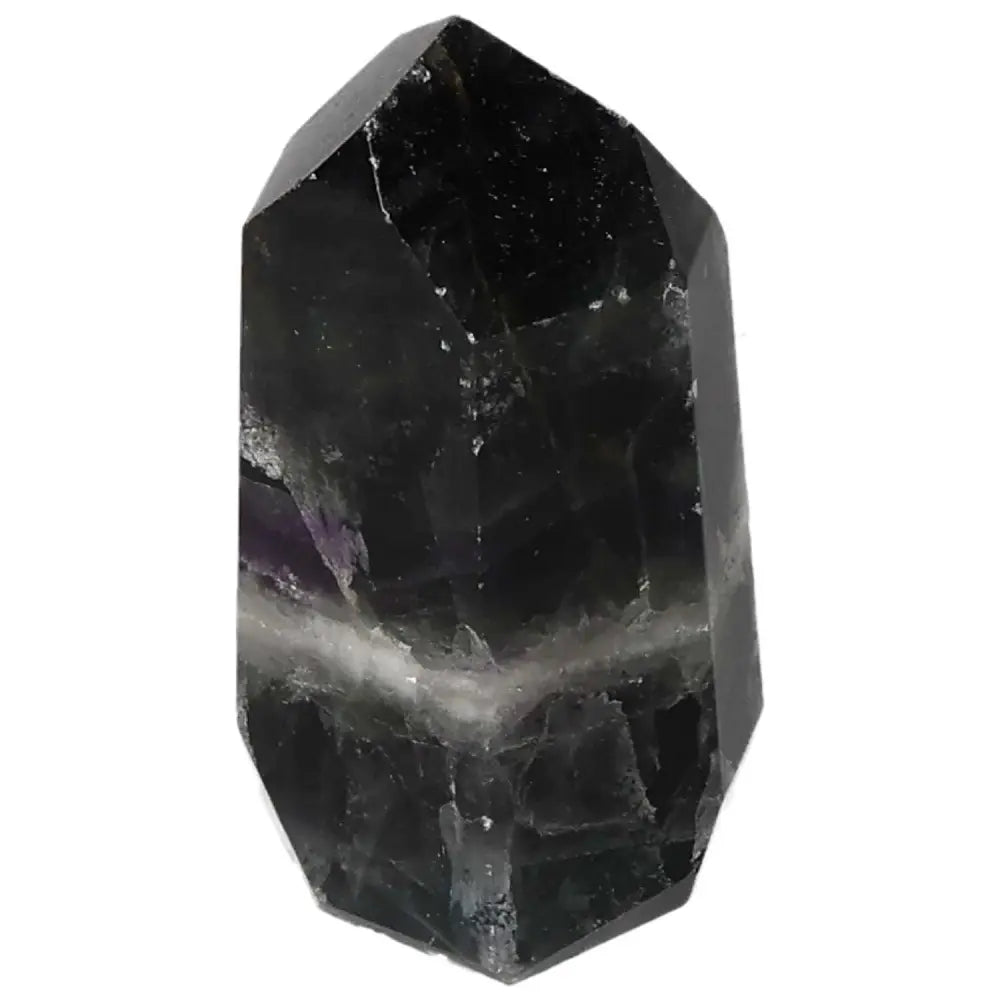 Vibrant Fluorite point crystal for mental clarity and energy flow. Ideal for reducing stress, enhancing concentration, and spiritual awareness.