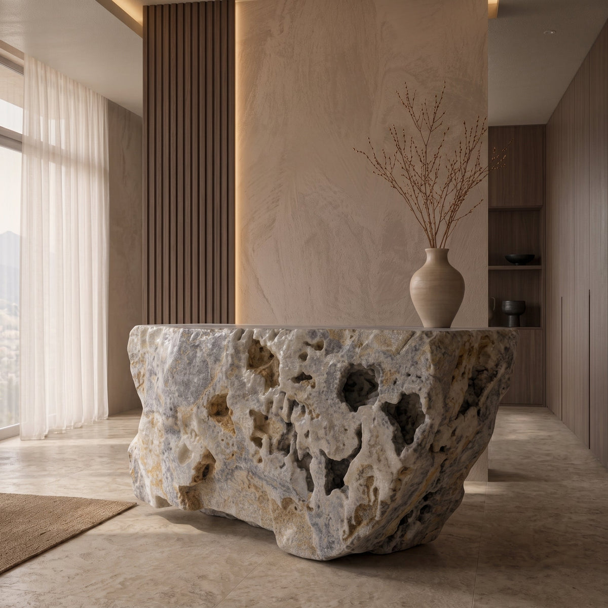Calcite onyx bar counter 2450 × 500 × 1100 mm