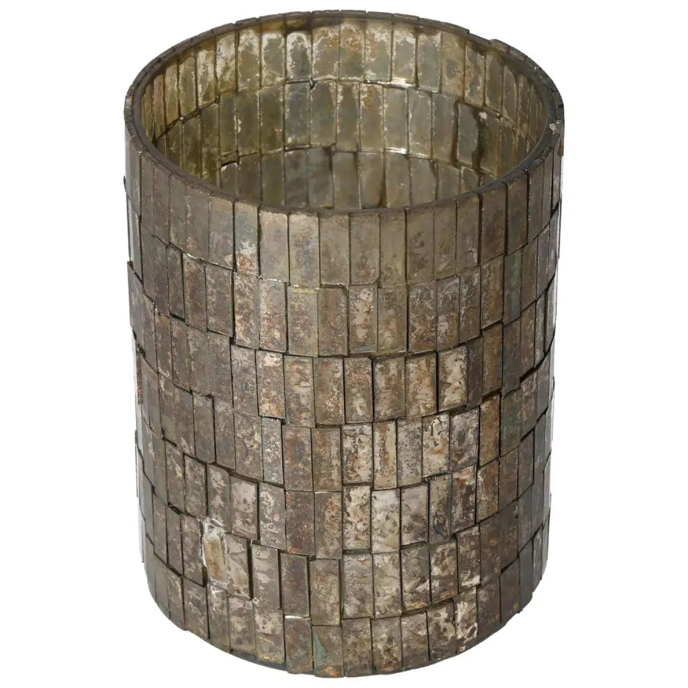 Glass lantern mosaic style, handcrafted by Sylvia Crystals, blending luxury and spirituality with nature-inspired design.