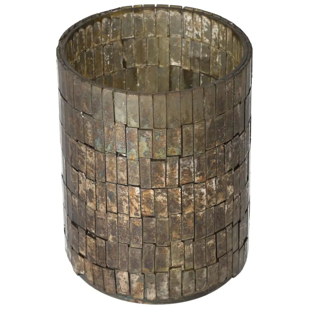 Glass Lantern Mosaic Style by Sylvia Crystals, blending luxury with spirituality, featuring handcrafted mosaic details.(max 140 characters)