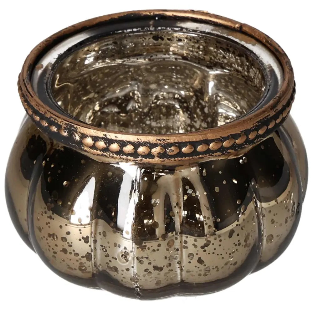 Elegant gold glass lantern with a delicate gold-plated finish, ideal for ambient lighting and luxury decor.