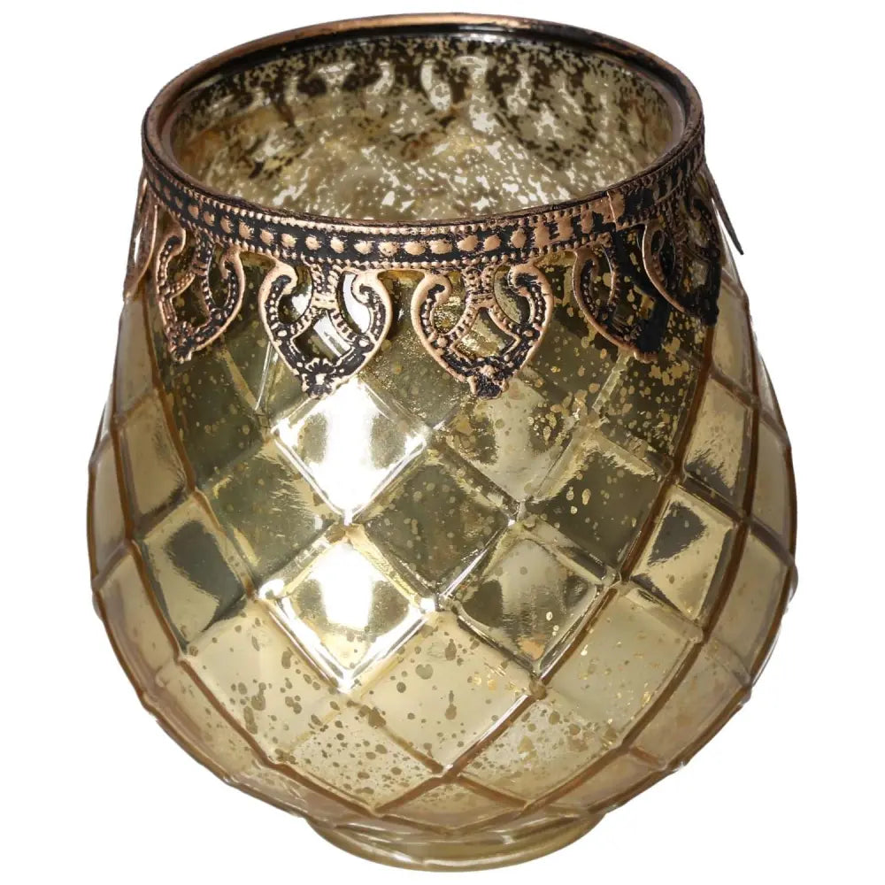 Exquisite Gold Glass Lantern by Sylvia Crystals, showcasing elegant design and spiritual harmony. Ideal for luxury decor and illumination.