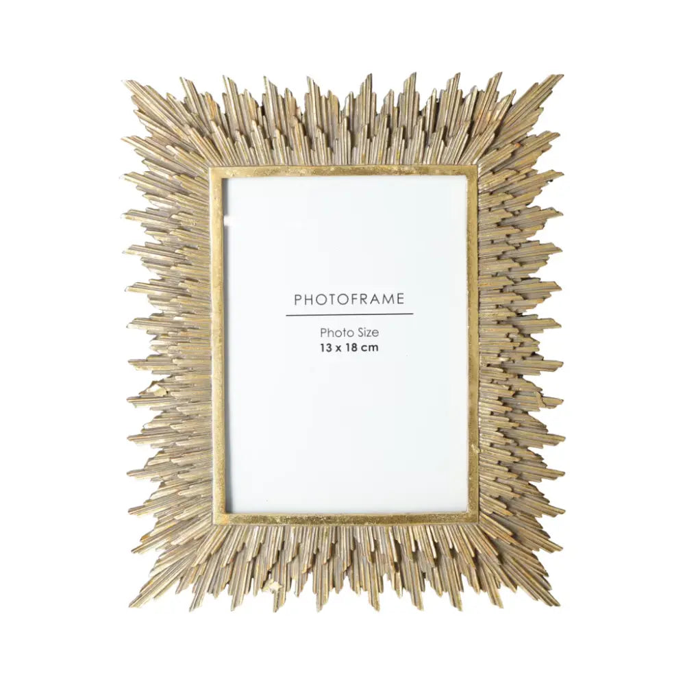 Elegant 13x18 Sylvia Crystals golden photo frame with intricate design, perfect for home décor and luxury living space enhancement.