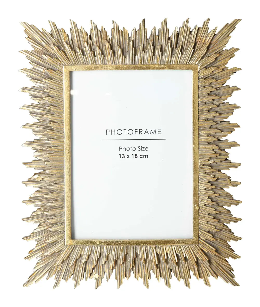 Golden Photo Frame 13x18 by Sylvia Crystals, featuring luxurious, intricate design, perfect for elegant home décor.