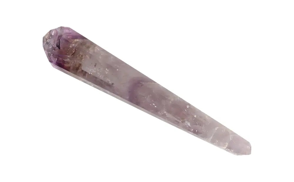Amethyst point crystal with rich purple hues, ideal for meditation, promoting calm, clarity, and spiritual connection.