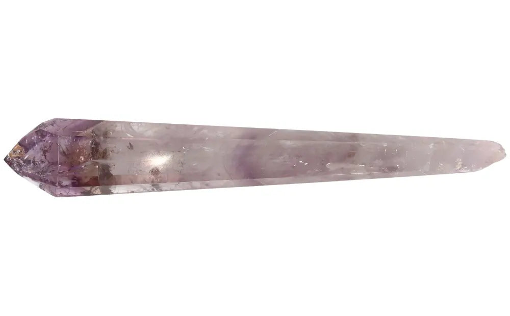Elegant Amethyst point crystal for peace, intuition, relaxation, meditation, energy healing, and spiritual connection. Rich purple hues.